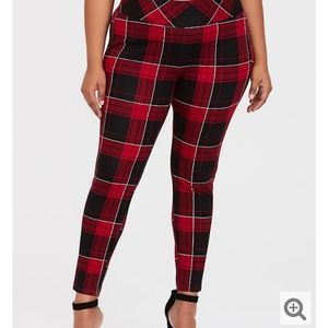 Torrid Pull on Pixie Pant - Red Plaid